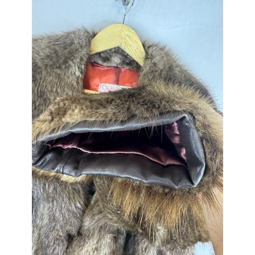 Vintage Shillington Furs Men 46 Brown Long Racoon Fur Coat Double Breasted - Picture 5 of 16